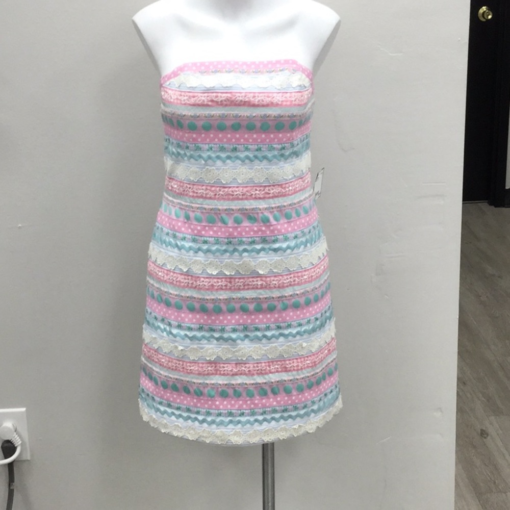 Lilly Pulitzer Multicolored Strapless Dress Size 6